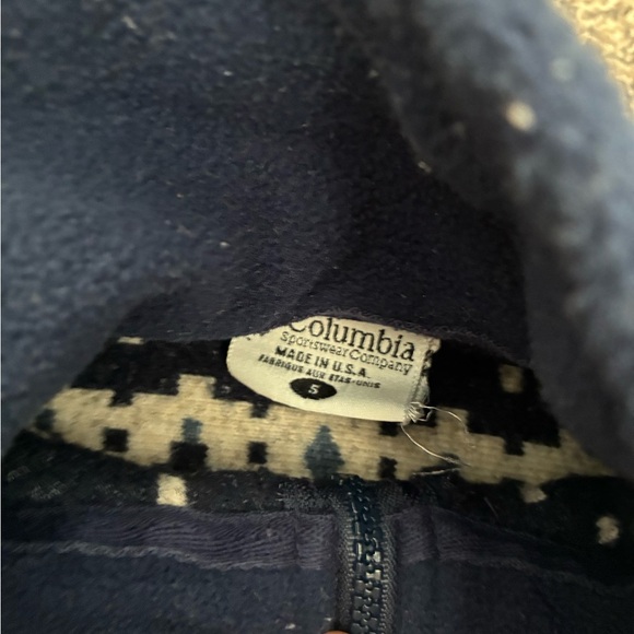 3/$25  Men's Zip Up Sweater - Navy and Cream - Picture 2 of 3